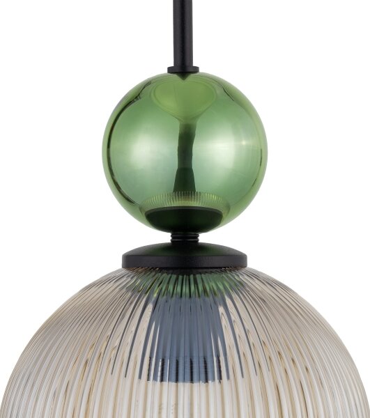 BRILAGI - Lustră pe cablu OLIVIA 1xE27/15W/230V negru/ verde/bej fumuriu