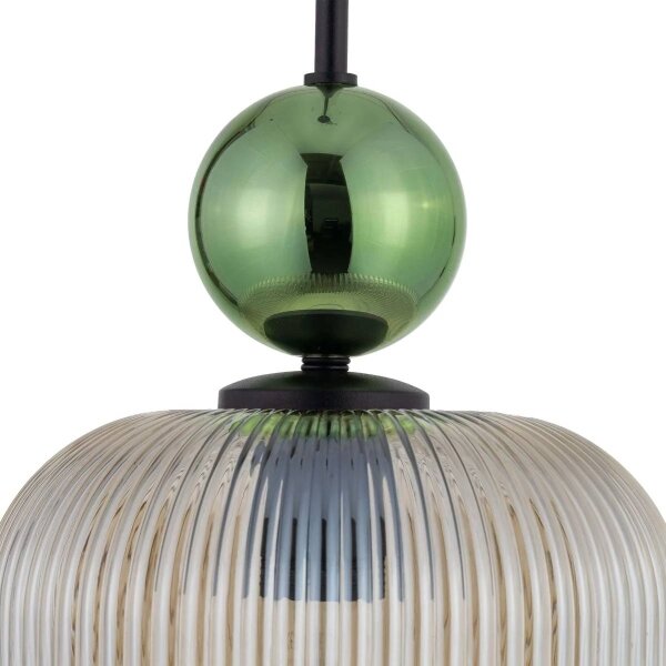 BRILAGI - Lustră suspendată pe cablu OLIVIA 1xE27/15W/230V negru/ verde/ bej fumuriu