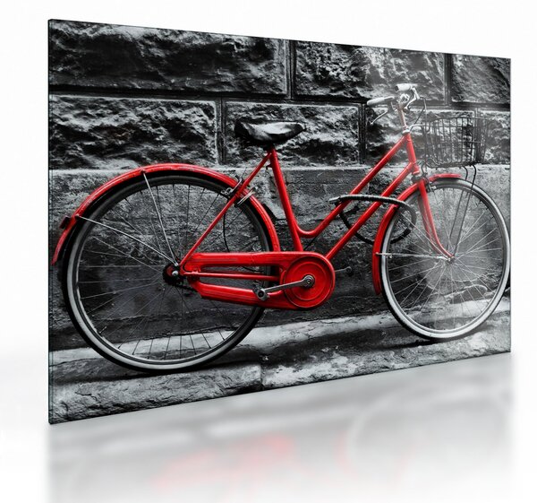 Tablou pe sticlă - Bicicleta istorică (70x50 cm)