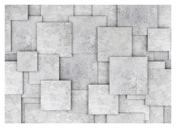 Tablou pe sticlă - Abstracție cu faianță de beton (70x50 cm)