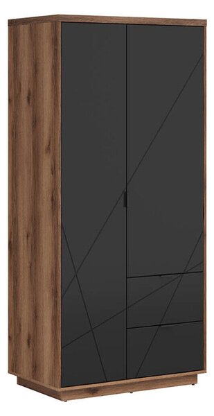 Dulap Fivale 105Negru, Stejar Delano închis, 20x9x6cm, Uși dulapUși dulap: Cu balamale