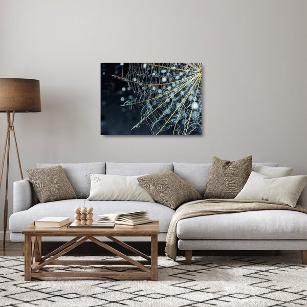 Tablou pe sticlă - Floare cu pânză de pâianjen (70x50 cm)