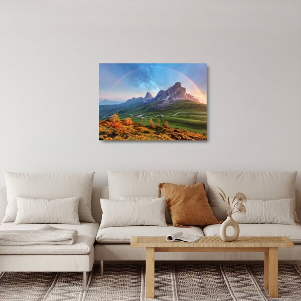 Tablou pe sticlă cu curcupeu deasupra stâncilor (70x50 cm)
