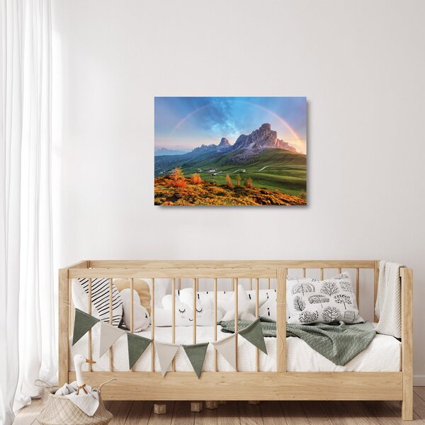 Tablou pe sticlă cu curcupeu deasupra stâncilor (70x50 cm)