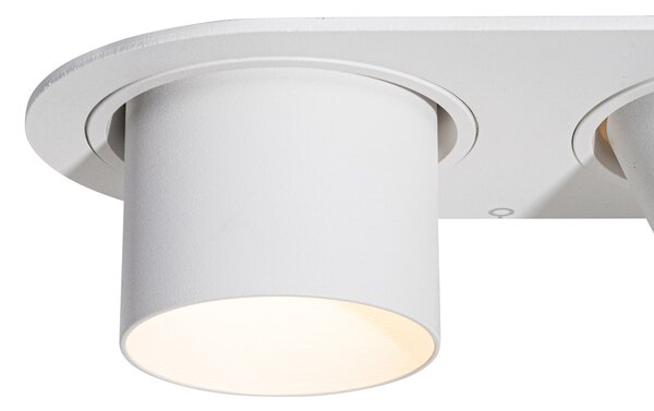 Set de 6 spoturi încastrate albe GU10 50mm cu 2 lumini - Installa