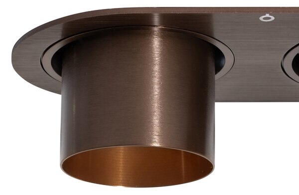 Set de 6 spoturi încastrate bronz închis GU10 50mm 2 lumini - Installa