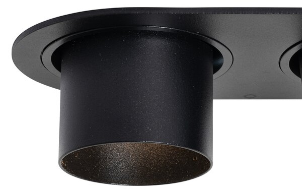 Set de 6 spoturi încastrate negre GU10 50mm cu 2 lumini - Installa