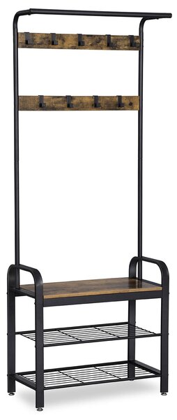 Panou hol de intrare TAYLOR cu dulap pentru pantofi 183x72 cm, rustic maro