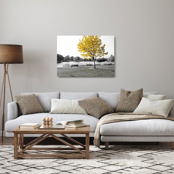Tablou pe sticlă - relaxare în parc (70x50 cm)