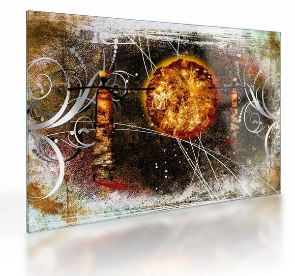 Tablou pe sticlă cu pictură epochală străveche (70x50 cm)