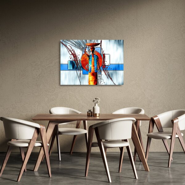 Tablou pe sticlă picturii persoanei străveche (70x50 cm)