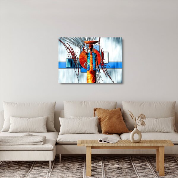 Tablou pe sticlă picturii persoanei străveche (70x50 cm)