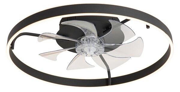 Ventilator de tavan negru 70cm incl. LED Dimmable cu telecomandă - Maddy