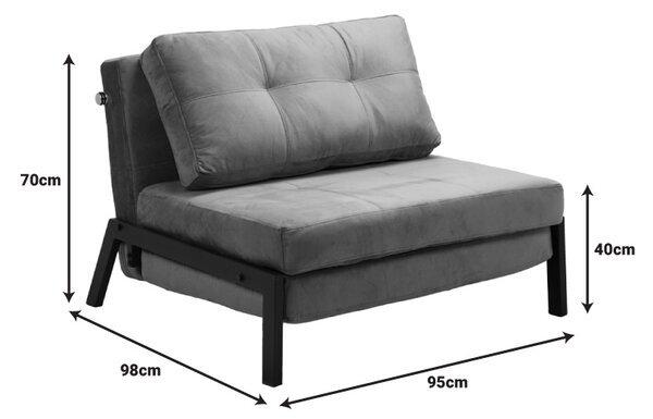Fotoliu extensibil Fancy Pako World Gri 95x98x70 cm