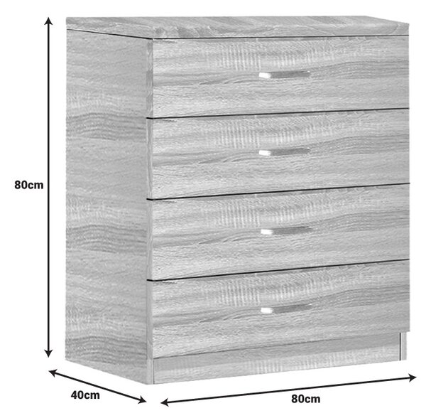 Dulap cu sertare Killian Pako World Sonoma 80x40x80 cm