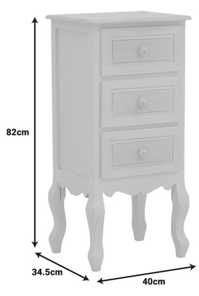 Noptiera inalta Joliene Pako World Alb 40x34.5x82 cm