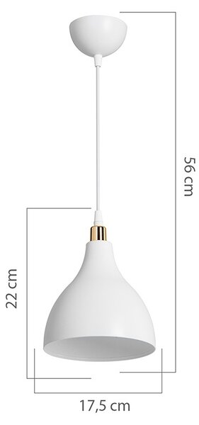 Lustra cu o singura lumina Lofty Pako World Alb 18x18x22 cm