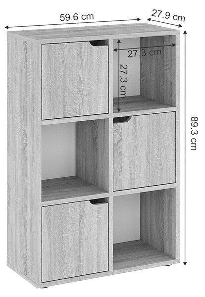 Biblioteca Bookel Pako World Sonoma 59.5x27.5x89 cm
