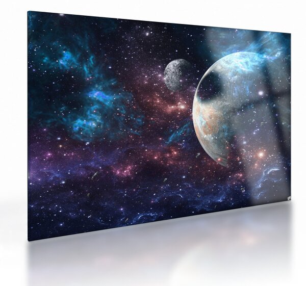 Tablou pe sticlă cu cosmos (70x50 cm)