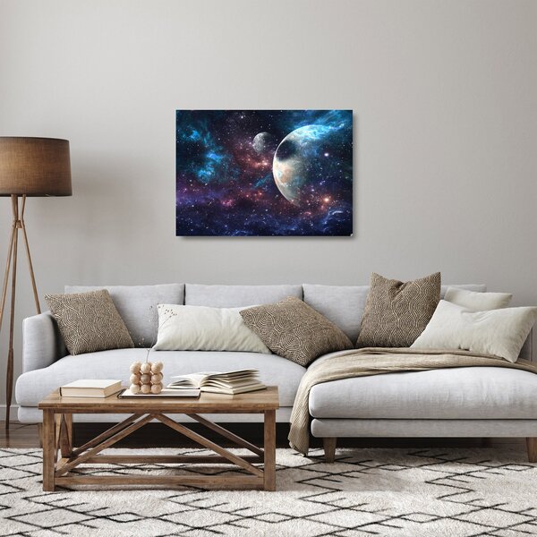 Tablou pe sticlă cu cosmos (70x50 cm)