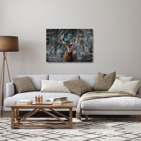 Tablou pe sticlă - Cerbul majestic (70x50 cm)