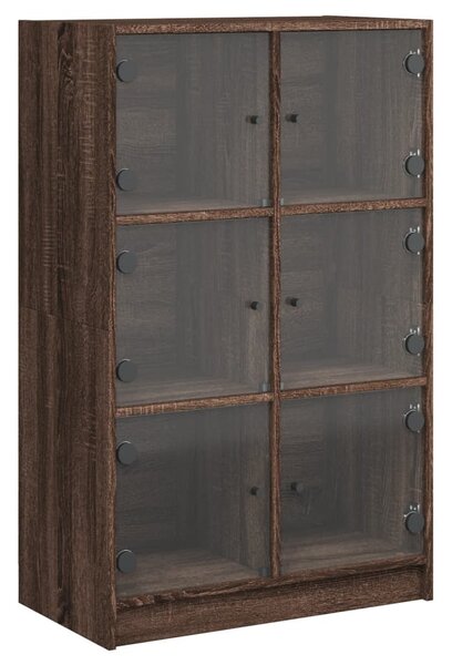 Dulapuri înalte cu uși stejar maro 68x37x109 cm, lemn prelucrat