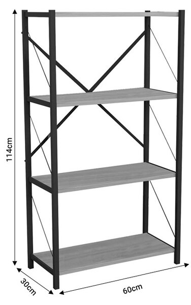 Biblioteca Jackrey Pako World Stejar 60x30x114 cm
