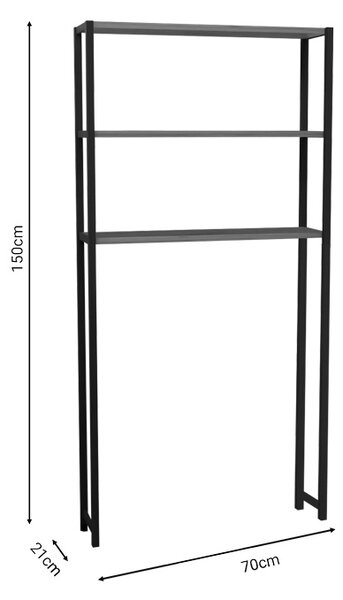 Raft WC sau la masina de spalat Bothy Pako World Stejar 70x21x150 cm