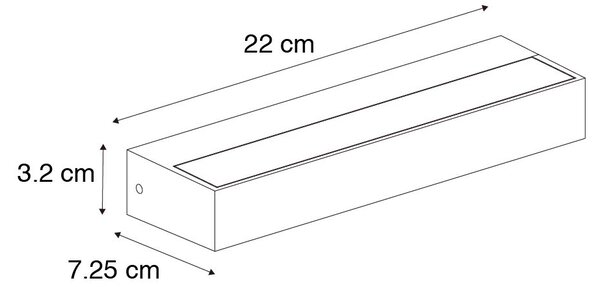 Lampă de perete modernă maro rugină 22cm incl. LED IP65 - Hannah
