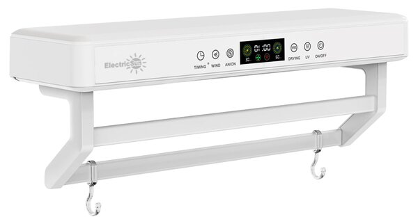Uscator prosop baie sau bucatarie cu sterilizator UV, pe perete, 60 cm, 450W, ElectricSun PREMIUM alb