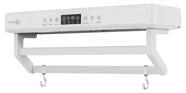 Uscator prosop baie sau bucatarie cu sterilizator UV, pe perete, 60 cm, 450W, ElectricSun PREMIUM alb