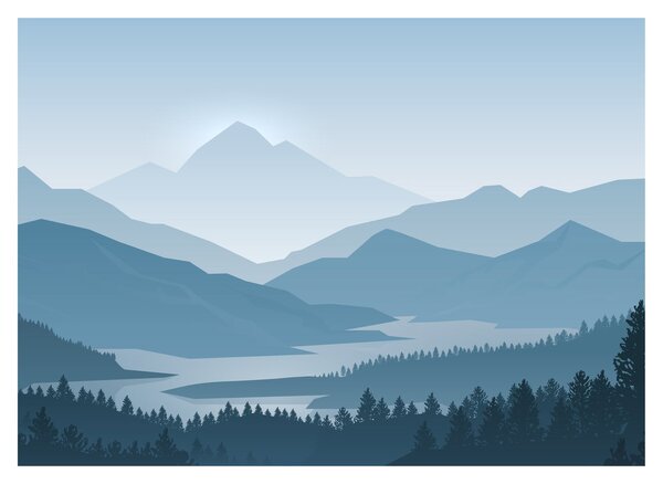 Tablou pe sticlă - Munții cu privirea graficeanului (70x50 cm)