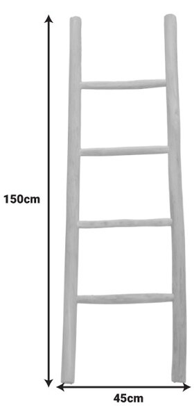Cuier prosoape tip scara Ladder Boho Pako World Natural 45x6x150 cm