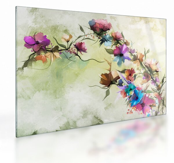 Tablou pe sticlă - Pictua cu flori (70x50 cm)