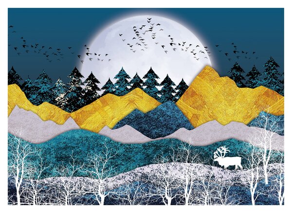 Tablou pe sticlă - Peisaj polar (70x50 cm)