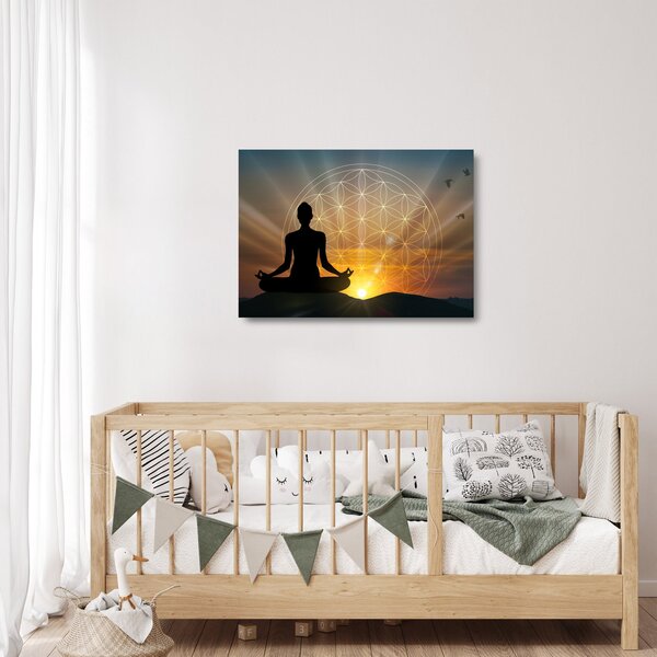 Tablou pe sticlă cu meditație (70x50 cm)