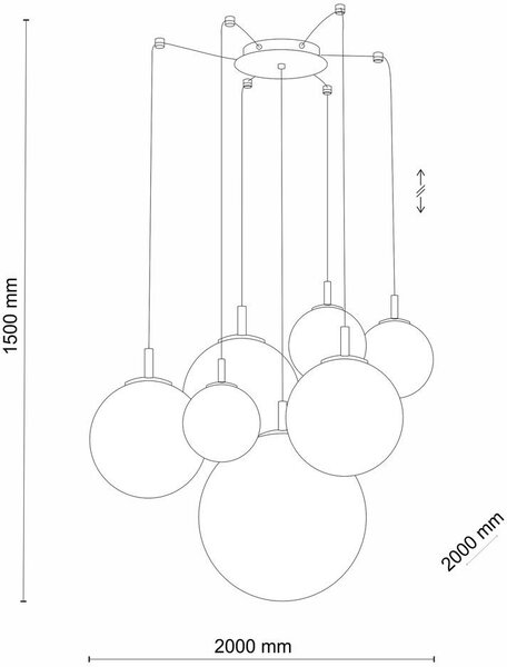 TK Lighting Cadix lampă suspendată x6 W auriu 4608