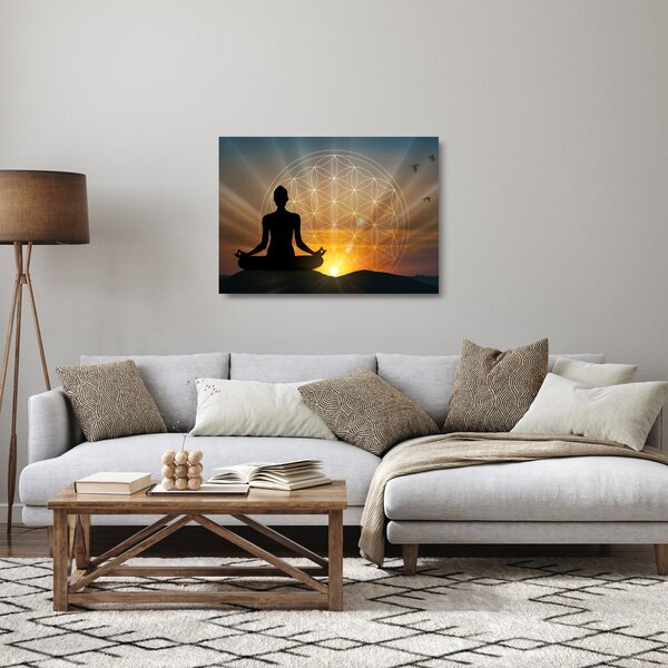 Tablou pe sticlă cu meditație (70x50 cm)