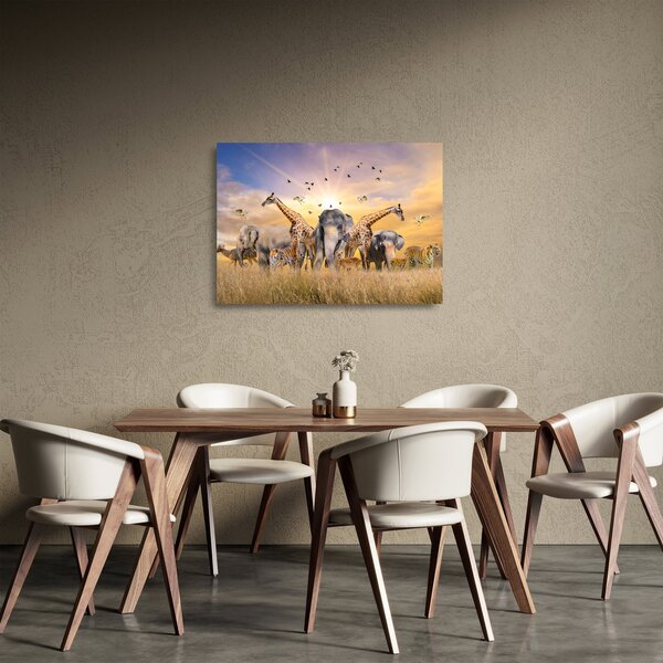 Tablou pe sticlă - Animae din Africa (70x50 cm)