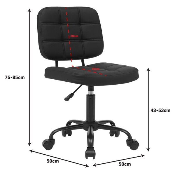 Scaun birou Sedia Pako World Negru 50x50x75.85 cm
