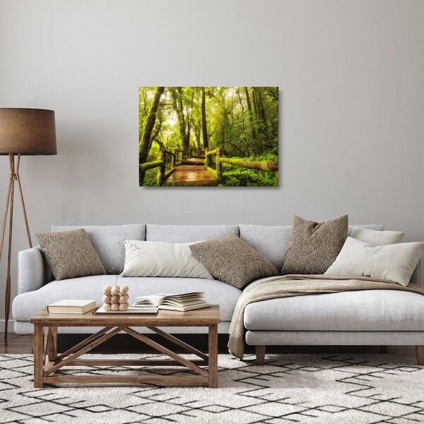 Tablou pe sticlă junglei cu mușchi (70x50 cm)