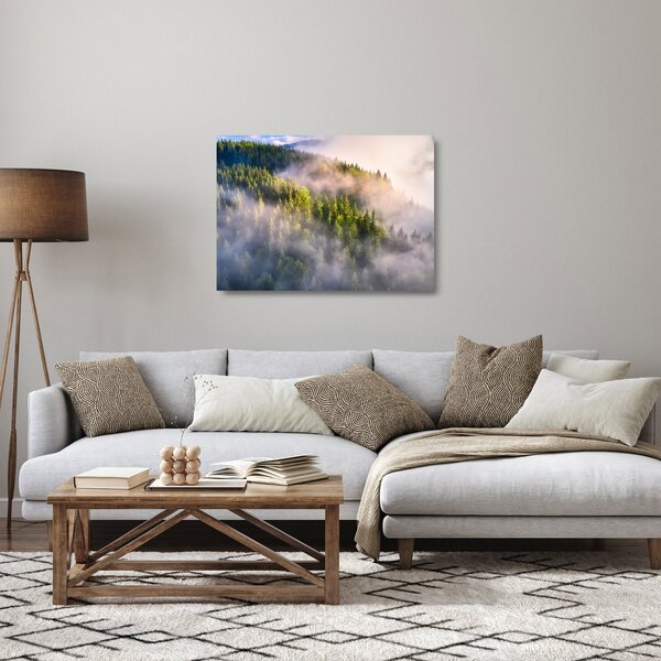 Tablou pe sticlă peisajului montan (70x50 cm)