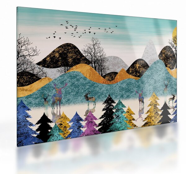 Tablou pe sticlă fgrafic cu cebi (70x50 cm)