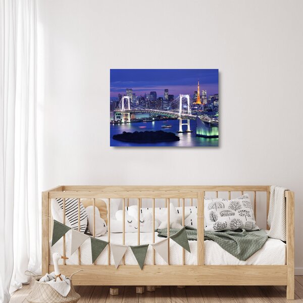 Tablou pe sticlă metropolei nocture (70x50 cm)