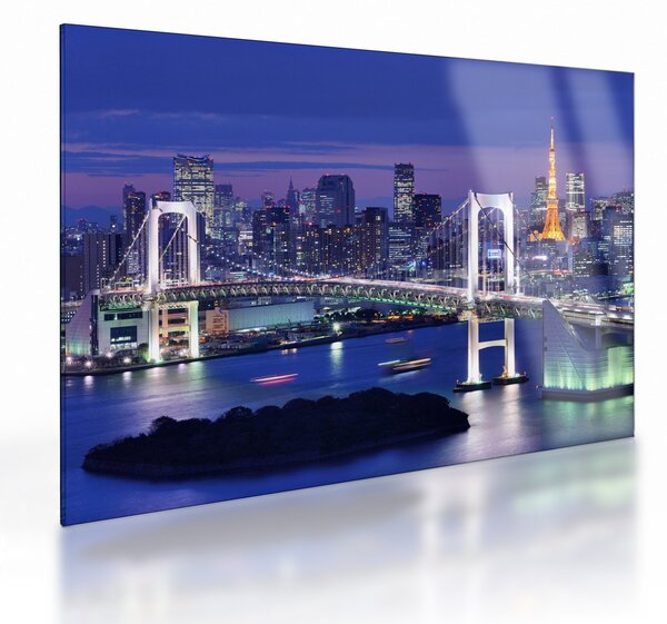 Tablou pe sticlă metropolei nocture (70x50 cm)