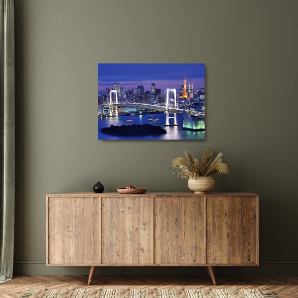 Tablou pe sticlă metropolei nocture (70x50 cm)