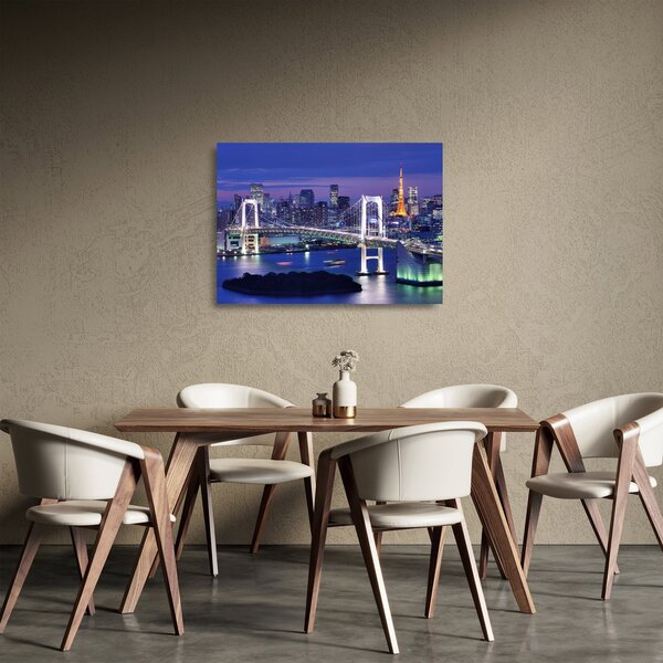 Tablou pe sticlă metropolei nocture (70x50 cm)