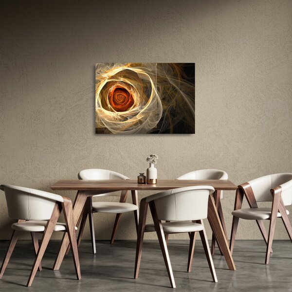 Tablou pe sticlă - Trandafir sufletului artistic (70x50 cm)