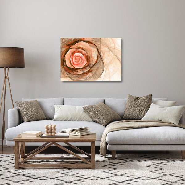 Tablou pe sticlă - Trandafir sufletului artistic (70x50 cm)