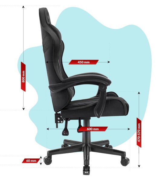 Scaun gaming pentru copii HC - 1004 negru
